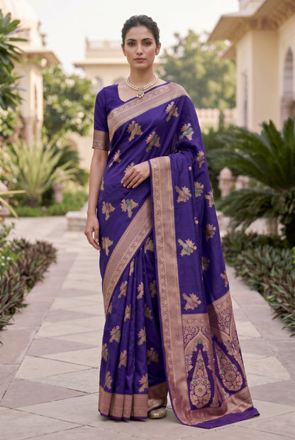 Banarasi Silk Saree with Bird Motif Weaving