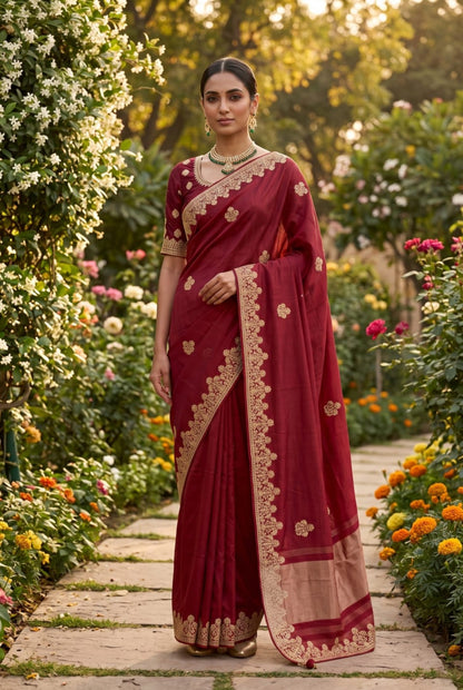 Gota Patti Work Mashru Silk Saree | Peshni