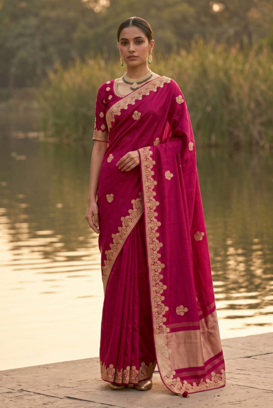 Gota Patti Work Mashru Silk Saree | Peshni