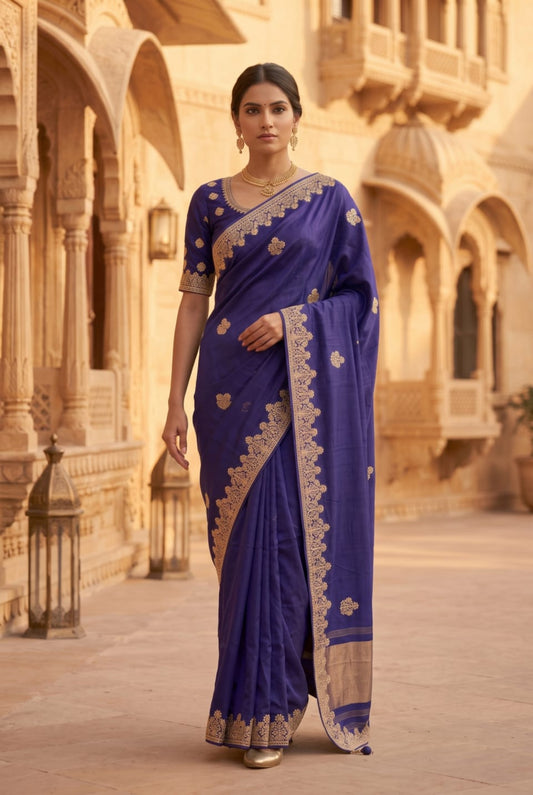 Soft Silk (HO Silk) Saree - Emerald Green