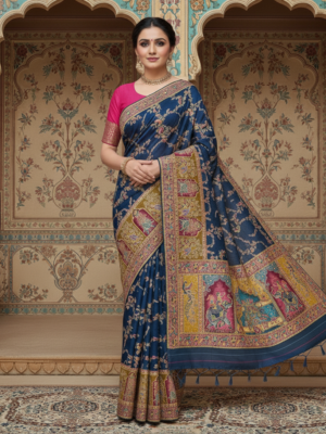 Mayur Pushp Pashmina Silk Saree – Festive Wear