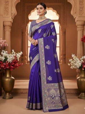 Vriksh Mayur Banarasi Mashru Silk Saree – Wedding Wear