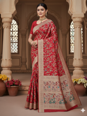 Kusum Jaal Banarasi Mashru Silk Saree – Traditional Wear