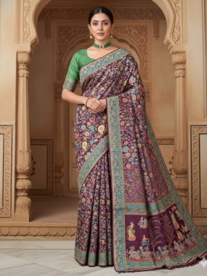 Pushp Pashmina Silk Saree – Festive Wear