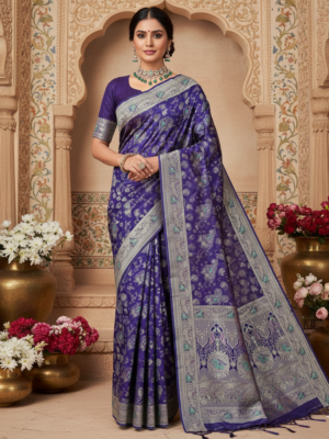 Gaj Mayur Banarasi Mashru Silk Saree – Wedding Wear