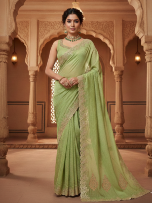 Soft Toned Gotta Silk Saree – Festive Wear