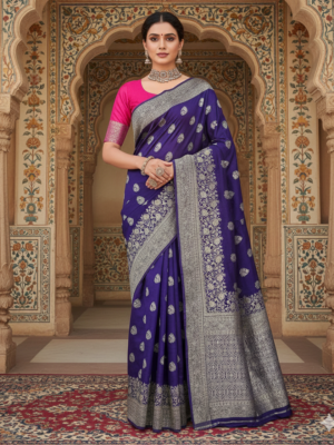 Vinyasa Motif Russian Silk Saree – Elegant Wear