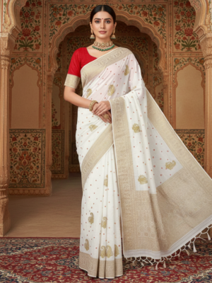 Rajwadi Bandhej Silk Saree – Wedding Wear