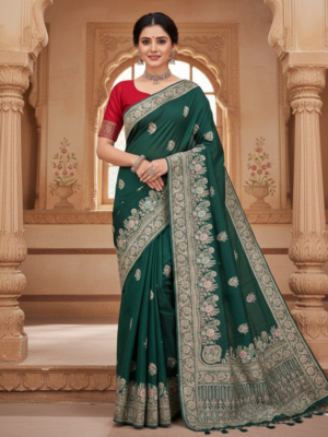 Parampara Border Russian Silk Saree – Festive Wear