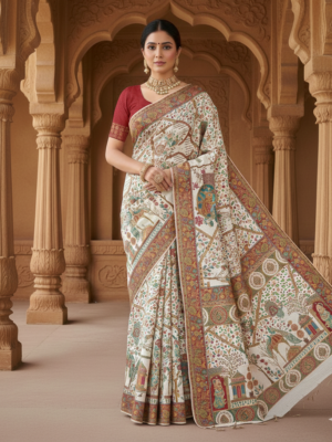 Swarnajali Pashmina Silk Saree – Festive Wear