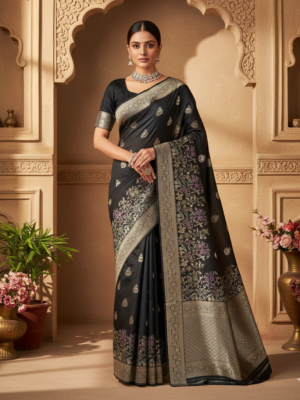 Jamuni Phool Banarasi Mashru Silk Saree – Festive Wear